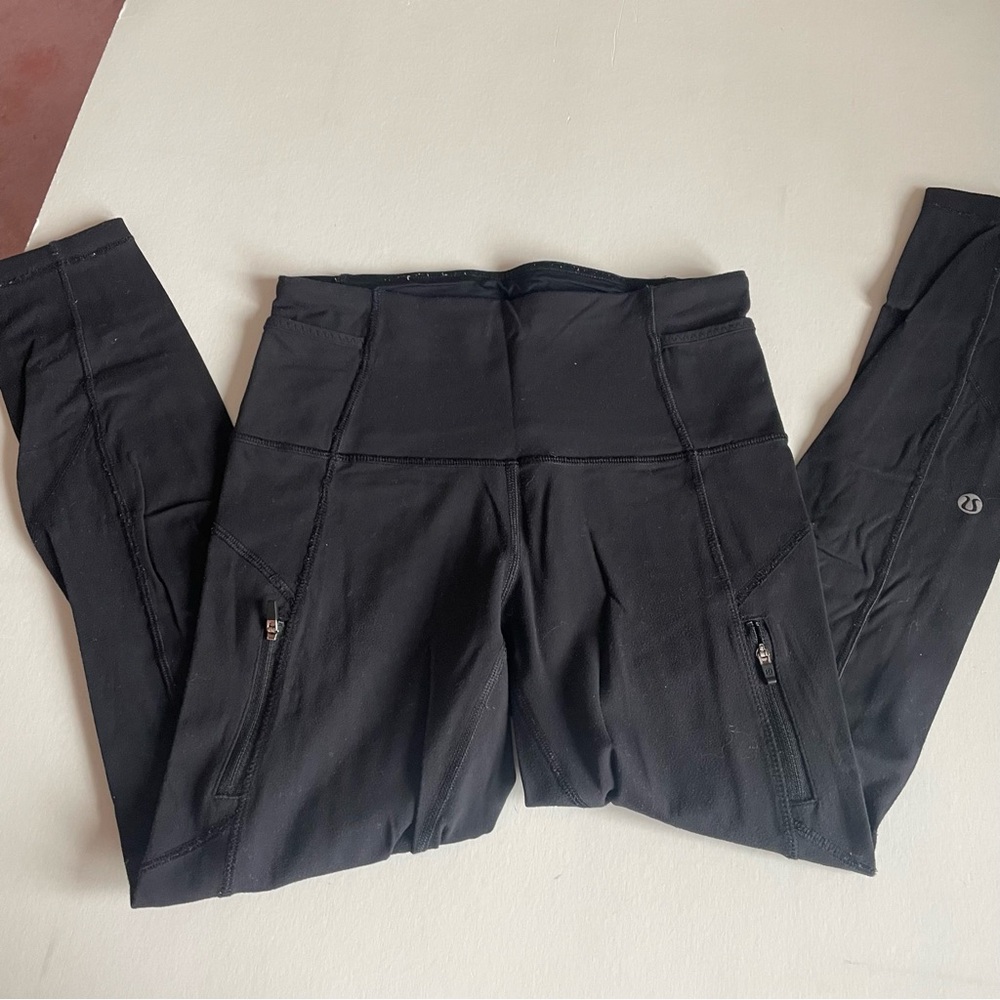 Size 4 LULULEMON Ice Queen Brushed Warm Running tights leggings black